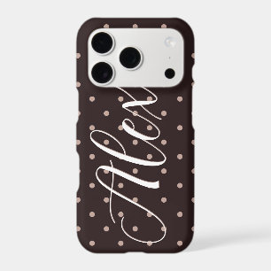 Classic Brown Boho Polka Dot Pattern Graphic