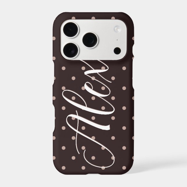 Classic Brown Boho Polka Dot Pattern Graphic (Back)