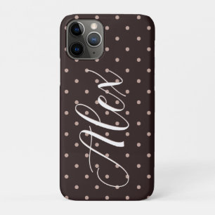 Classic Brown Boho Polka Dot Pattern Graphic Case-Mate iPhone Case