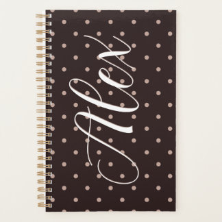 Classic Brown Boho Polka Dot Pattern Graphic Planner