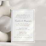 Classic Brown Border Script Elegant Wedding RSVP Invitation<br><div class="desc">This wedding invitation features a simple border frame, the couple's names in a beautiful flowing script, and all the wedding details in classic lettering with a warm brown tone. Perfect for any style of wedding, from a backyard garden party to a formal ballroom reception. Fully customisable with your names, date,...</div>