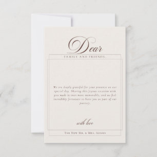 Classic Brown Calligraphy Overlay Photo Thank You Invitation