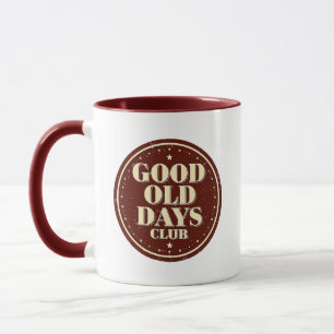 Classic Brown Good Old Days Club Emblem Mug