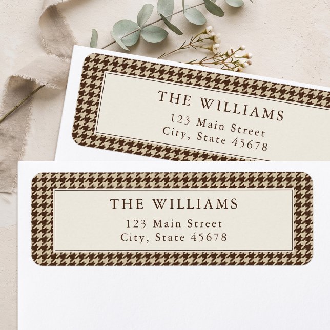 Classic Brown Houndstooth Return Address (Creator Uploaded)