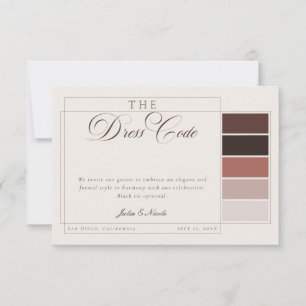 Classic Brown Ivory Calligraphy Formal Dress Code Invitation