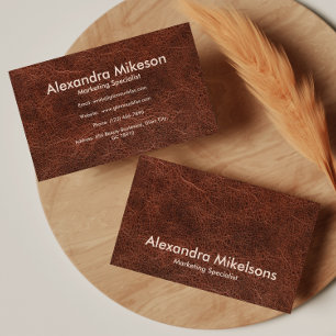 Classic Brown Leather Professional Business Card