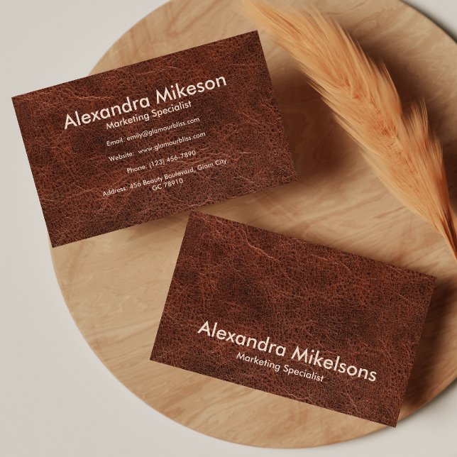 Classic Brown Leather Professional Business Card (Creator Uploaded)
