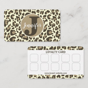 Classic Brown Leopard Print Rockabilly Pattern Business Card