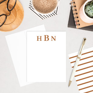 Classic Brown Serif Initials Monogram Card