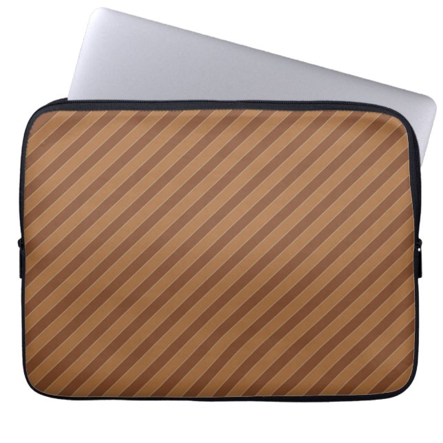 Classic Brown Stripes Laptop Sleeve (Front)