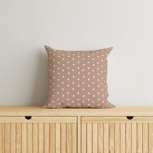 Classic Brown & White Baby Dot Throw Pillow