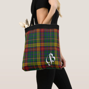 Classic Buchanan Plaid Monogrammed Tote Bag