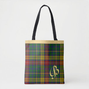 Classic Buchanan Tartan Plaid Monogrammed Tote