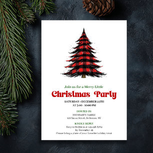 Classic Buffalo Christmas Tree Party Invitation