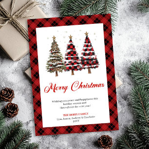 Classic Buffalo Plaid Christmas Tree Greeting Card