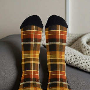 Classic Buffalo Plaid Socks in Rustic Terracotta