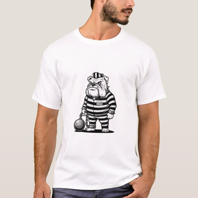 classic Bulldog prisoner with ball chain T-Shirt (Front)