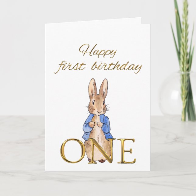 Classic Bunny in blue jacket Card (Front)