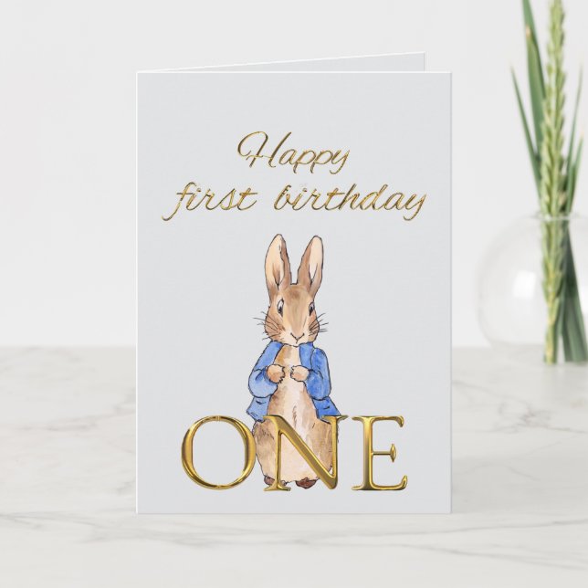 Classic Bunny in blue jacket Card (Front)