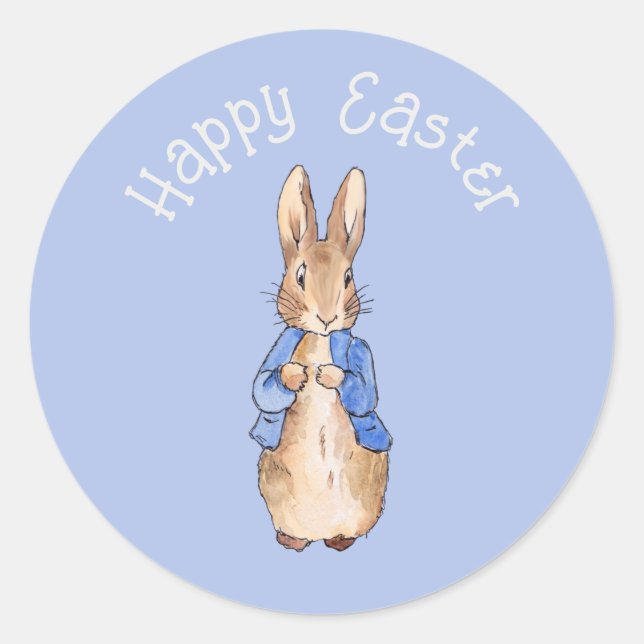 Classic bunny rabbit round sticker (Front)