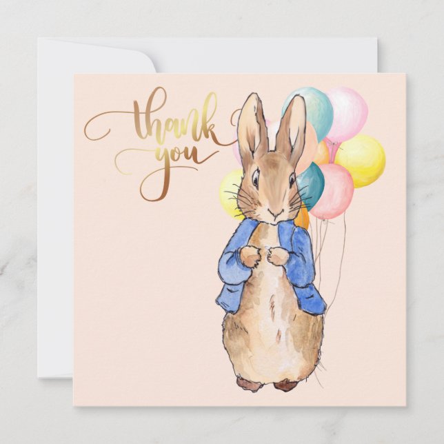 Classic bunny rabbit thank you card (Front)
