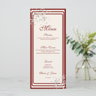 Classic Burgundy and Pearl Royal Wedding Menu