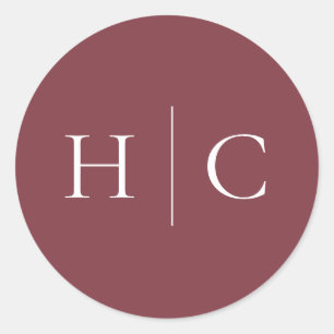 Classic Burgundy Blush Rose & Peony Classic Round Sticker