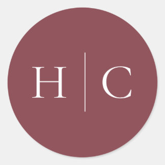 Classic Burgundy Blush Rose & Peony Classic Round Sticker