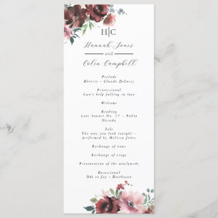 Classic Burgundy Blush Rose & Peony Programme