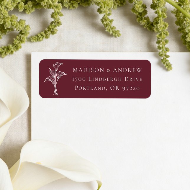 Classic Burgundy Calla Lily Wedding Address (Creator Uploaded)