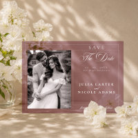 Classic Burgundy Calligraphy Photo Save The Date