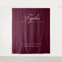 Classic Burgundy Calligraphy Wedding Backdrops