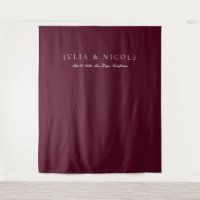 Classic Burgundy Calligraphy Wedding Backdrops