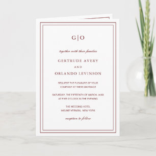 Classic Burgundy Elegant Wedding Invitation