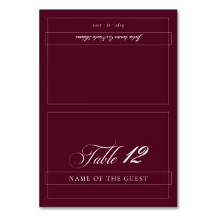 Classic Burgundy Ivory Calligraphy Place Card