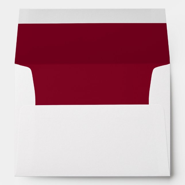 Classic Burgundy Lined Return Address Envelope (Back (Bottom))