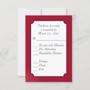 Classic Burgundy Menu Choice RSVP