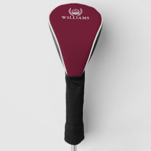 Classic Burgundy Red Personalised Name Monogram Golf Head Cover