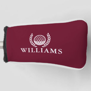 Classic Burgundy Red Personalised Name Monogram Golf Head Cover