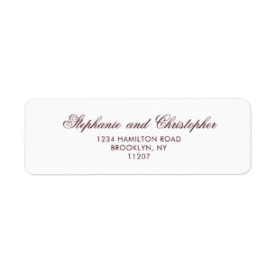 Classic Burgundy Return Address Label