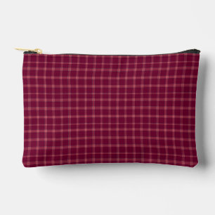 Classic Burgundy Tartan Plaid Gift Accessory Pouch