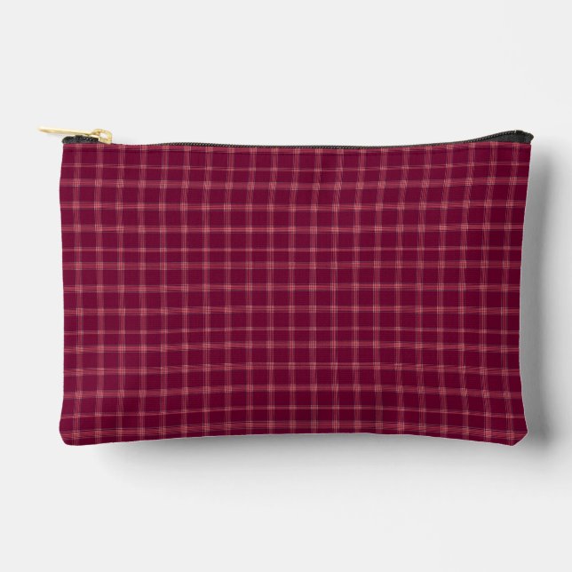 Classic Burgundy Tartan Plaid Gift Accessory Pouch (Front)
