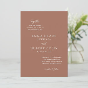 Classic Burnt Orange Elegant Wedding Invitation