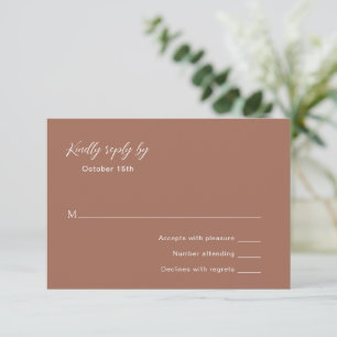 Classic Burnt Orange Elegant Wedding RSVP Card