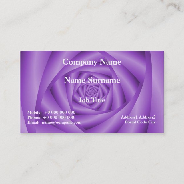 Classic Business Card  Violet Spiral (Front)