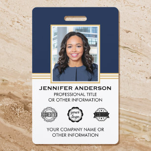 Classic Business ID Blue Gold ID Badge