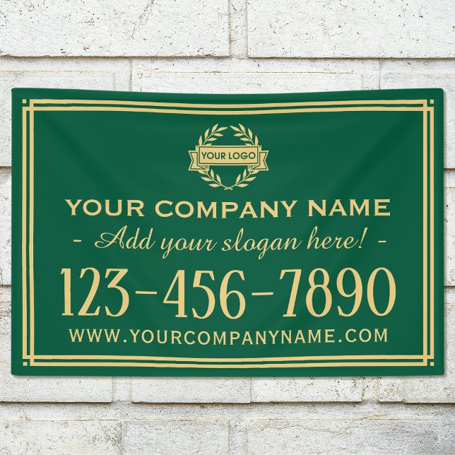 Classic Business Logo Vintage Sign Green Banner (Creator Uploaded)