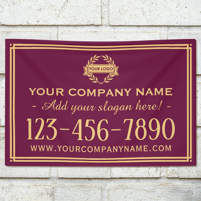 Classic Business Logo Vintage Sign Plum Banner (Creator Uploaded)