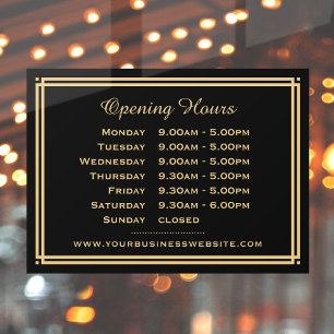 Classic Business Opening Hours Black Gold