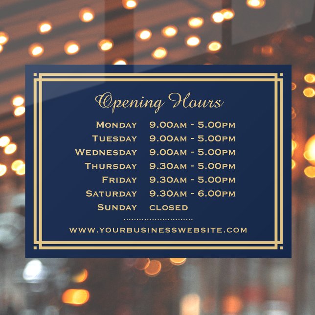  Classic Business Opening Hours Navy Blue Gold (Creator Uploaded)